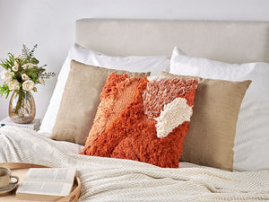 Set di 2 cuscini trapuntati in tessuto arancione 45 x 45 cm cuscini decorativi