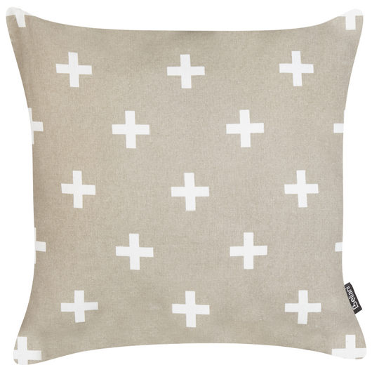 Set di 2 cuscini decorativi in cotone tortora 35 x 50 cm stile moderno soggiorno