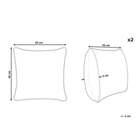 Set di 2 cuscini decorativi in cotone tortora 35 x 50 cm stile moderno soggiorno