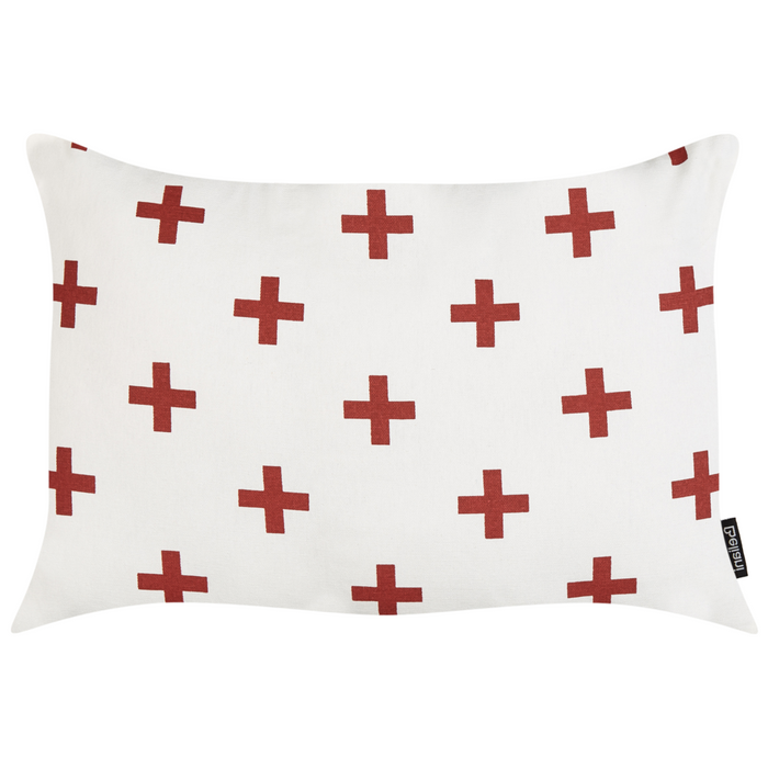 Set di 2 cuscini decorativi in cotone bianco 35 x 50 cm stile moderno soggiorno