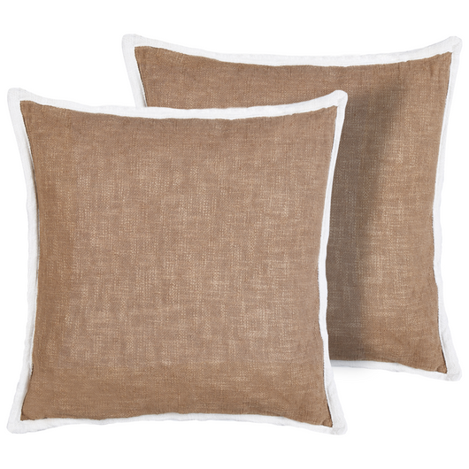 Set di 2 cuscini in cotone quadrato marrone 45 x 45 cm stile classico