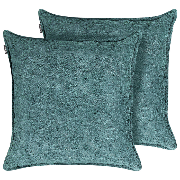 Set di 2 cuscini decorativi quadrati blu 50 x 50 cm stile classico