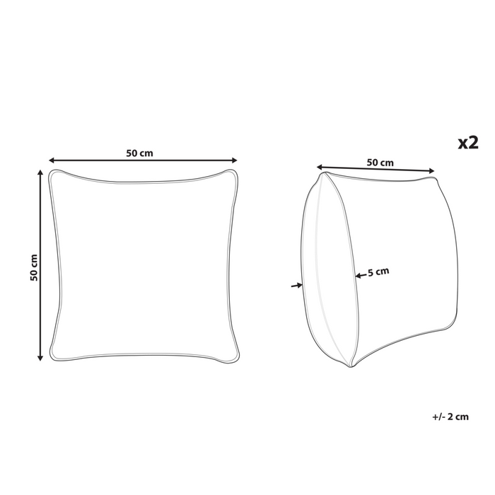 Set di 2 cuscini decorativi quadrati verde acqua 50 x 50 cm stile classico