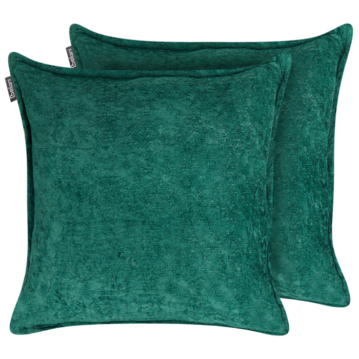 Set di 2 cuscini decorativi quadrati verde 50 x 50 cm stile classico