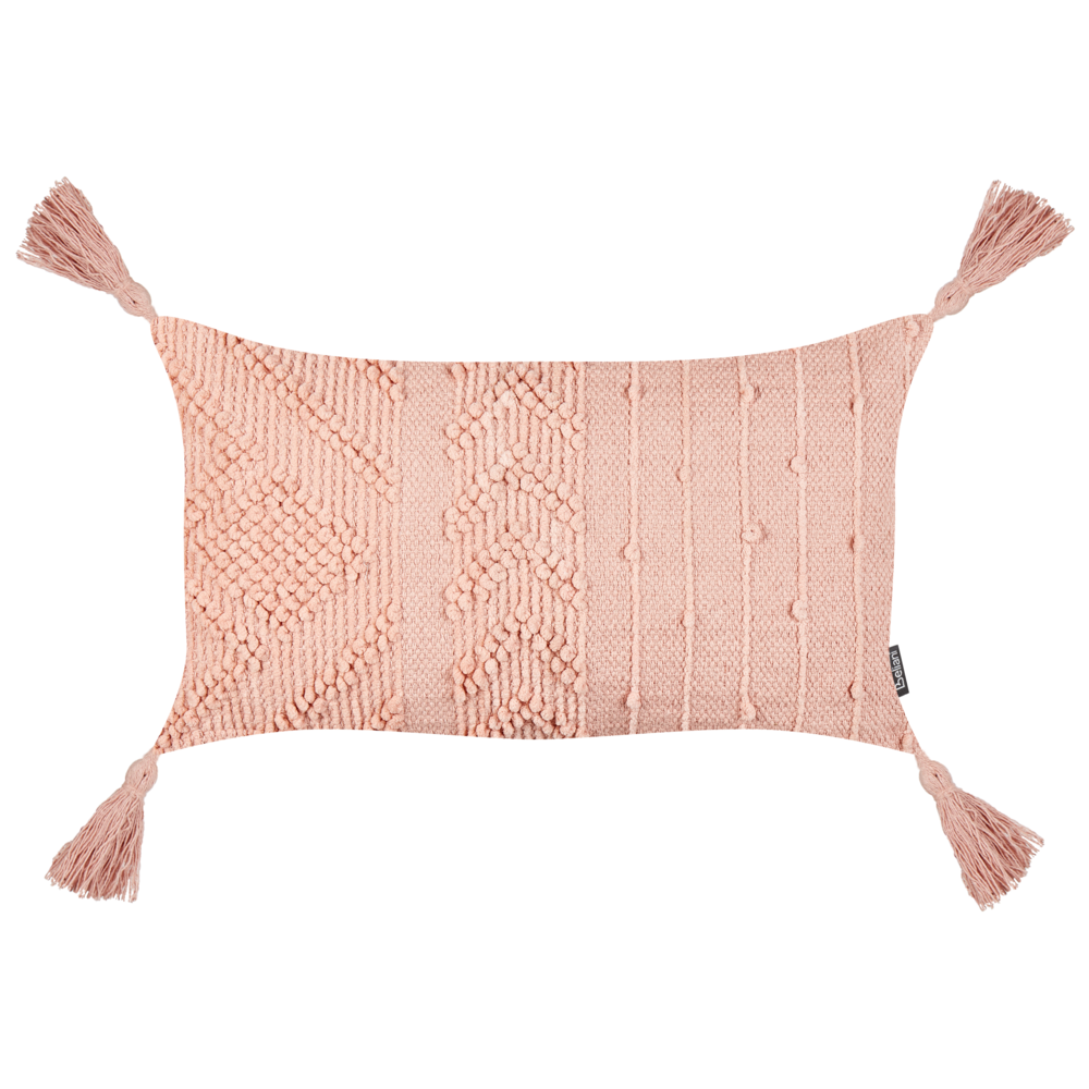 Set di 2 cuscini decorativi in cotone rosa pesca 30 x 50 cm Cuscino decorativo Set di 2