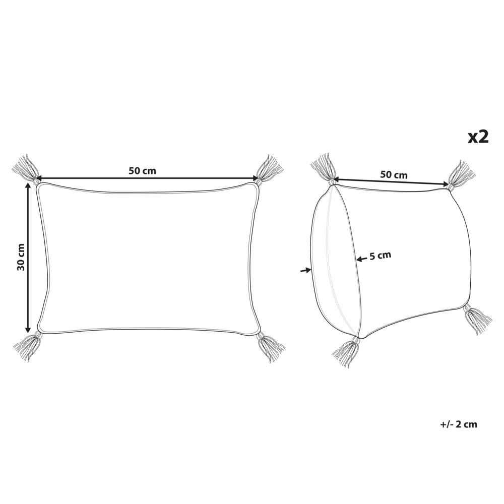 Set di 2 cuscini decorativi in cotone rosa pesca 30 x 50 cm Cuscino decorativo Set di 2