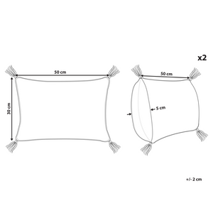 Set di 2 cuscini decorativi in cotone rosa pesca 30 x 50 cm Cuscino decorativo Set di 2