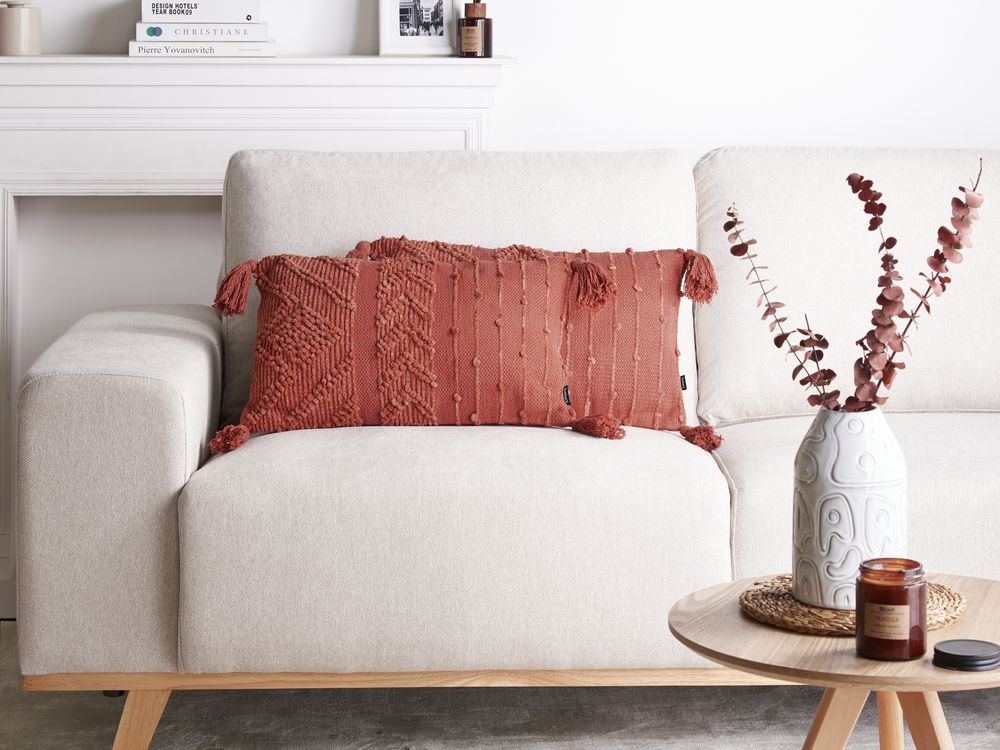 Set di 2 cuscini decorativi in cotone rosso 30 x 50 cm Cuscino decorativo Set di 2