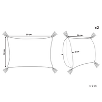 Set di 2 cuscini decorativi in cotone rosso 30 x 50 cm Cuscino decorativo Set di 2