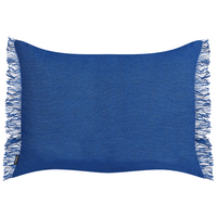 Set di 2 cuscini decorativi blu marino in cotone 35 x 50 cm con frange