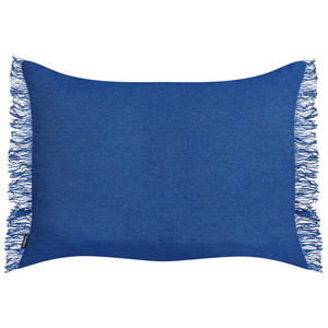 Set di 2 cuscini decorativi blu marino in cotone 35 x 50 cm con frange