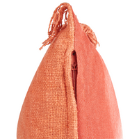 Set di 2 cuscini decorativi arancione in cotone 35 x 50 cm con frange