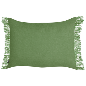 Set di 2 cuscini decorativi verde in cotone 35 x 50 cm con frange