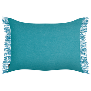 Set di 2 cuscini decorativi azzurro in cotone 35 x 50 cm con frange