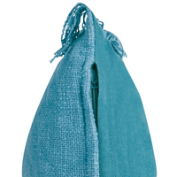 Set di 2 cuscini decorativi azzurro in cotone 35 x 50 cm con frange