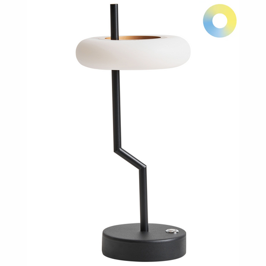 Lampada da tavolo in alluminio nero senza fili per interni ed esterni stile moderno