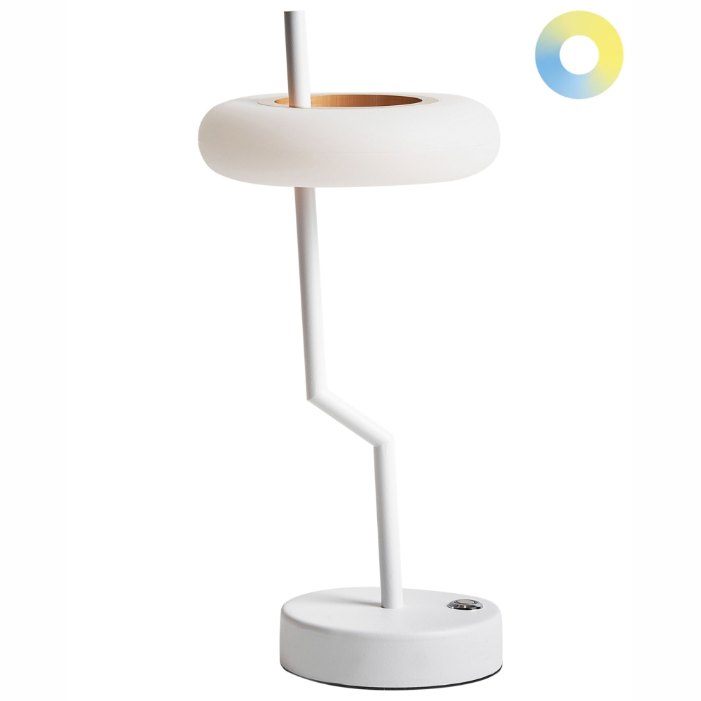 Lampada da tavolo in alluminio bianco senza fili per interni ed esterni stile moderno