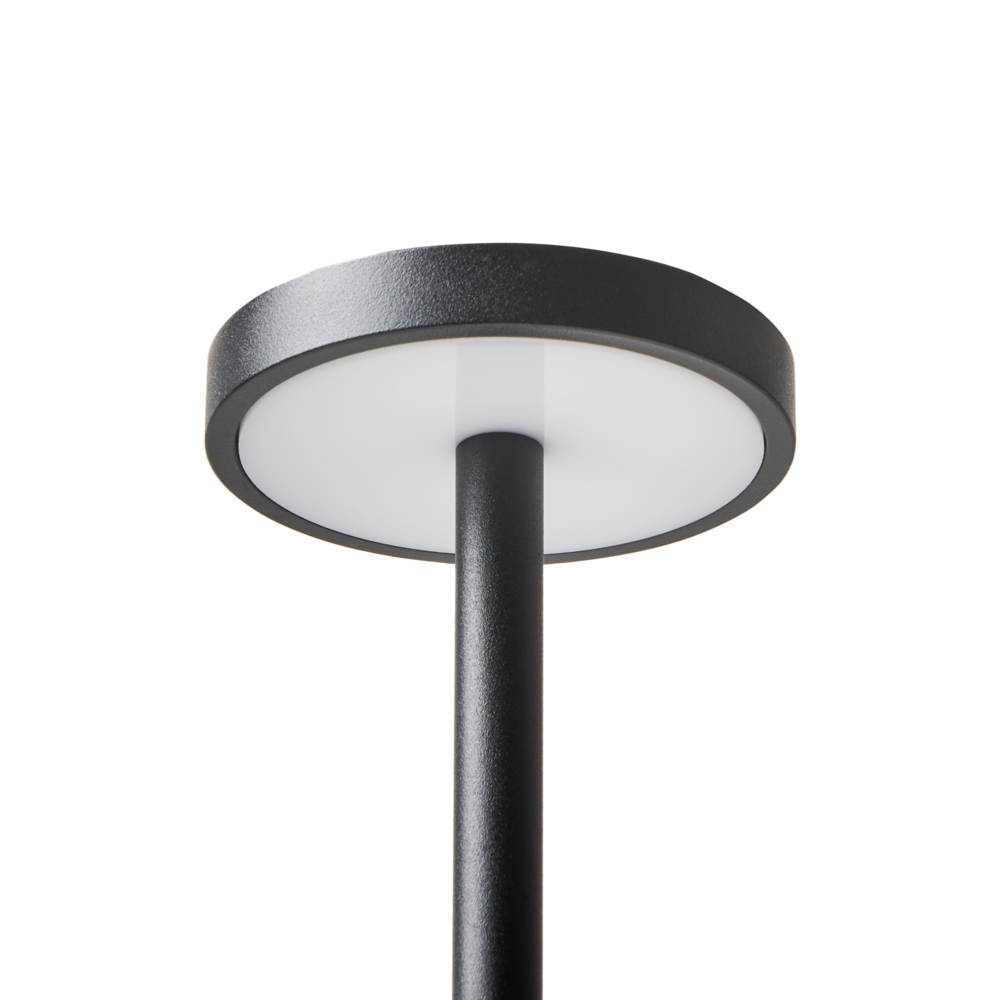 Lampada da tavolo in alluminio nero senza fili per interni e per esterni stile moderno