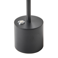 Lampada da tavolo in alluminio nero senza fili per interni e per esterni stile moderno