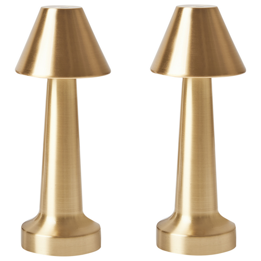 Set di 2 lampade da tavolo in ferro oro camera da letto soggiorno