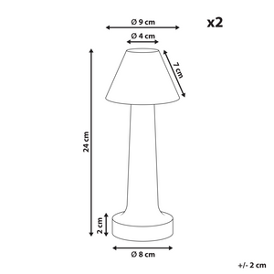 Set di 2 lampade da tavolo in ferro oro camera da letto soggiorno