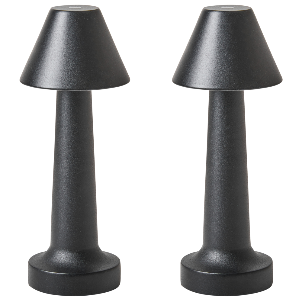 Set di 2 lampade da tavolo in ferro nero camera da letto soggiorno