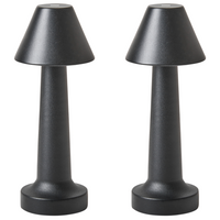 Set di 2 lampade da tavolo in ferro nero camera da letto soggiorno