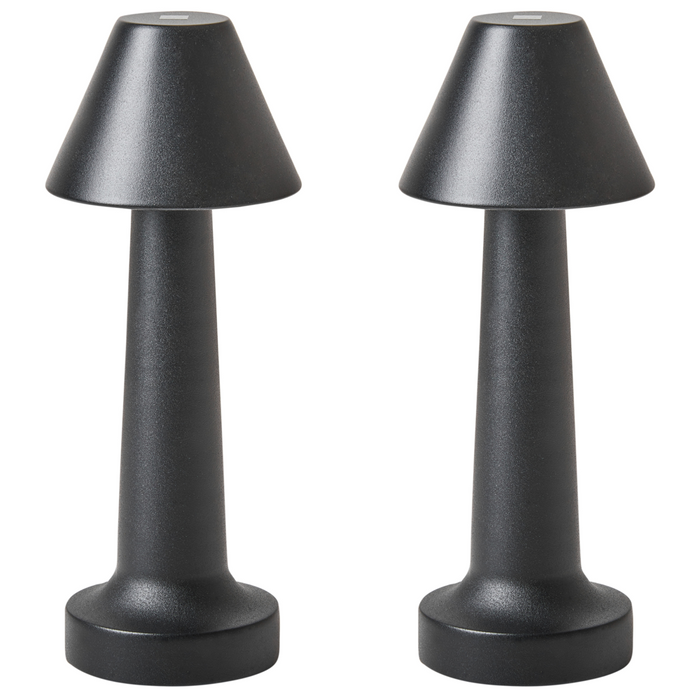 Set di 2 lampade da tavolo in ferro nero camera da letto soggiorno