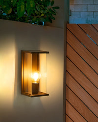 Lampada da parete per esterni Sconce nere Metallo Alluminio Materiale sintetico Opaco Design moderno Giardino Patio