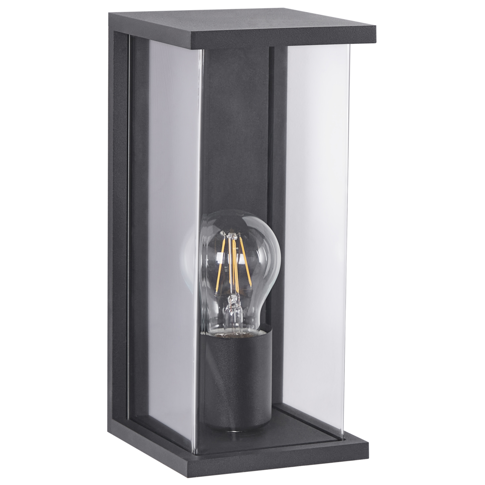 Lampada da parete per esterni Sconce nere Metallo Alluminio Materiale sintetico Opaco Design moderno Giardino Patio