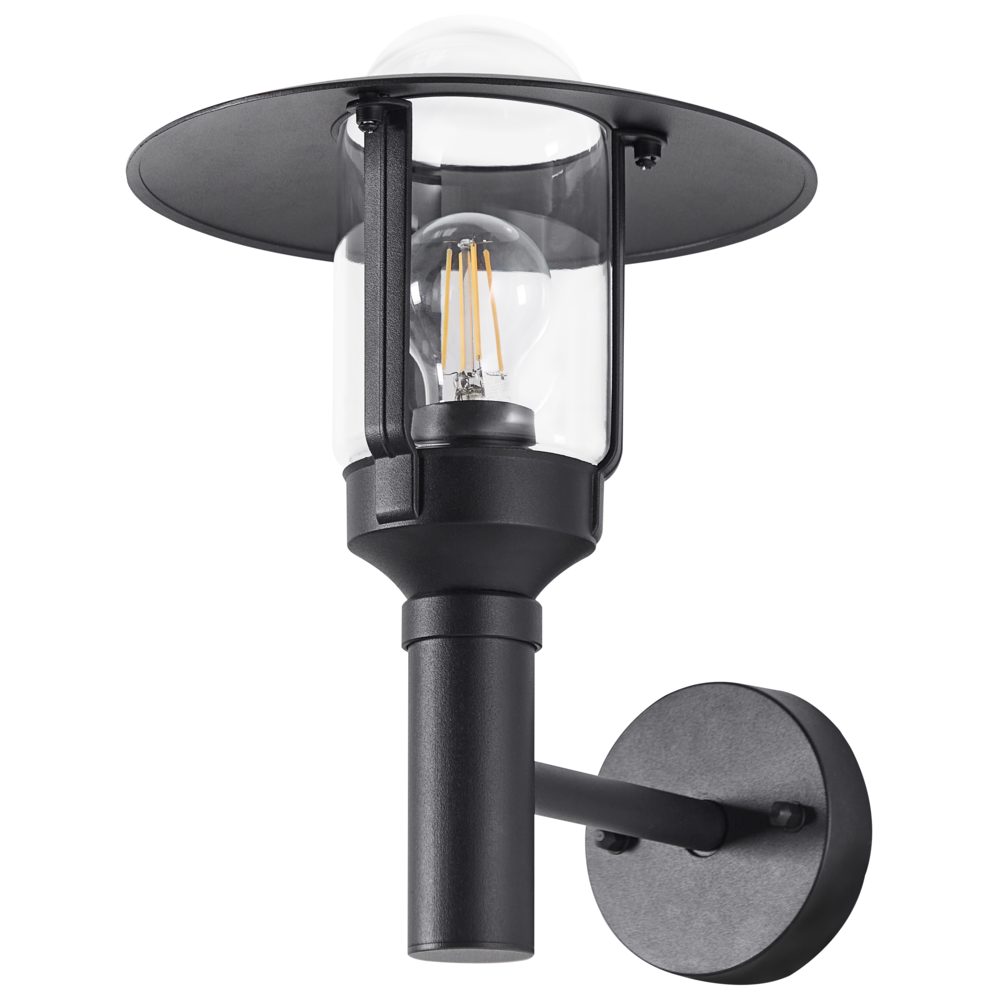 Lampada da parete per esterni Lampada a stelo nera Metallo alluminio vetro opaco Design moderno Giardino Patio
