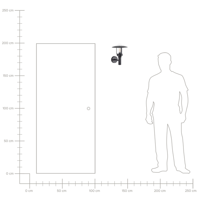 Lampada da parete per esterni Lampada a stelo nera Metallo alluminio vetro opaco Design moderno Giardino Patio