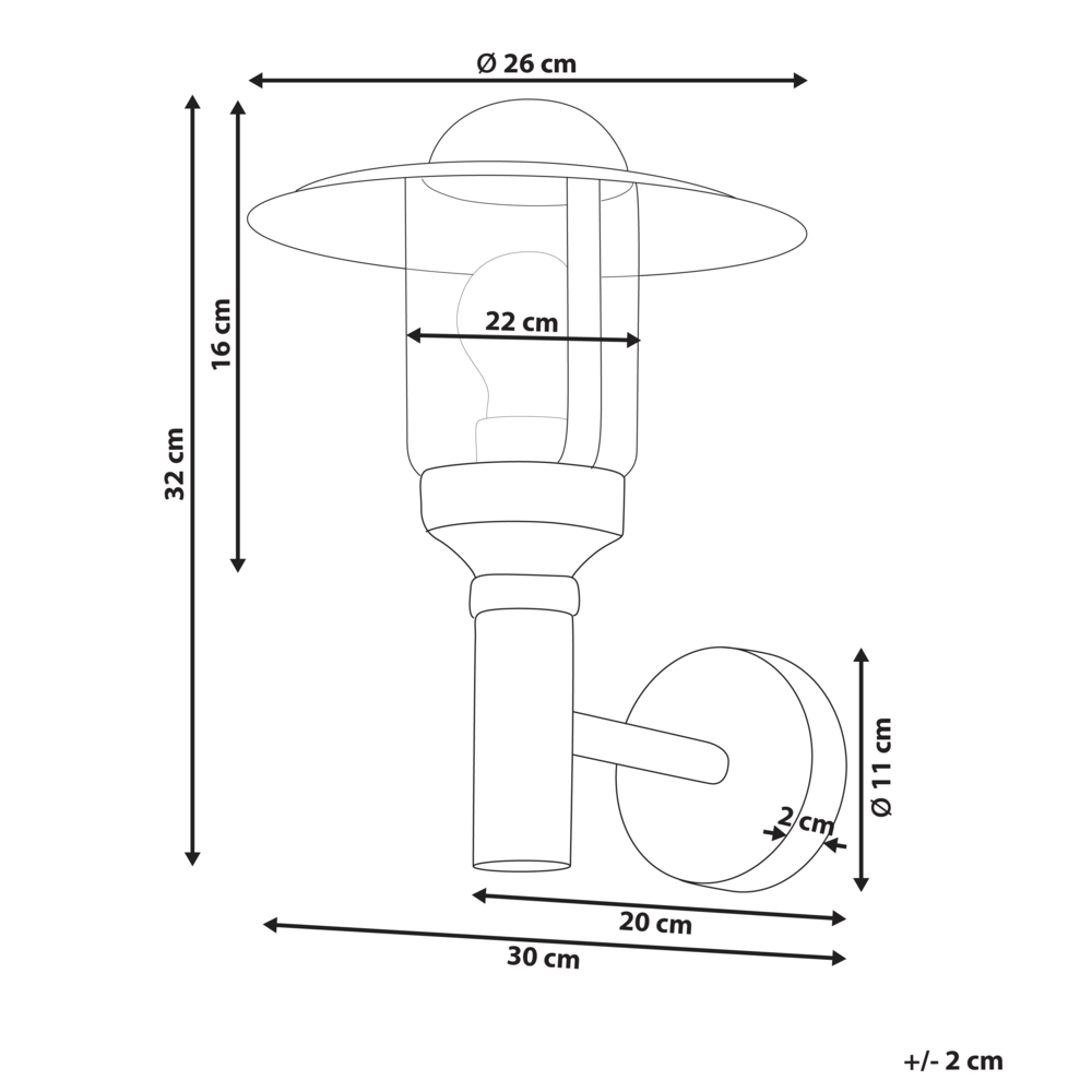 Lampada da parete per esterni Lampada a stelo nera Metallo alluminio vetro opaco Design moderno Giardino Patio