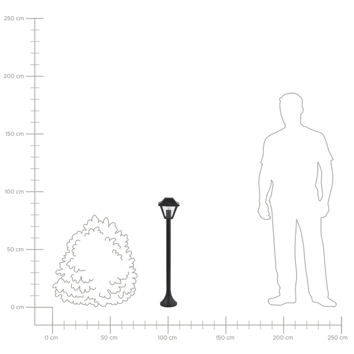 Dissuasore di luce in alluminio nero 94 cm Lampada da sentiero Illuminazione esterna del giardino Design moderno