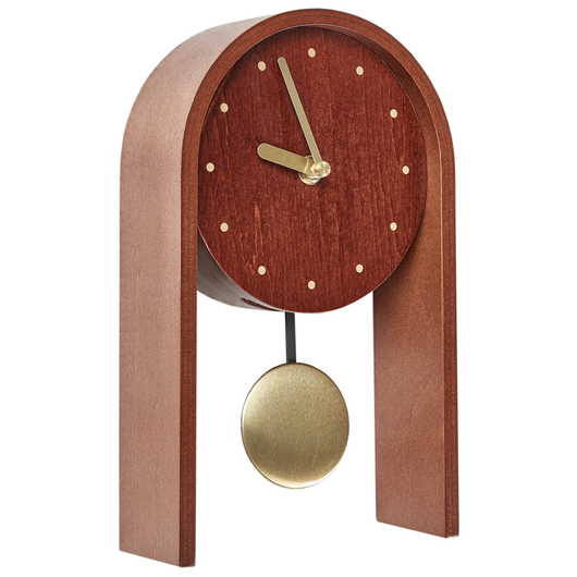 Orologio da tavolo Decorazione in legno scuro MDF con pendolo decorativo senza numerazione