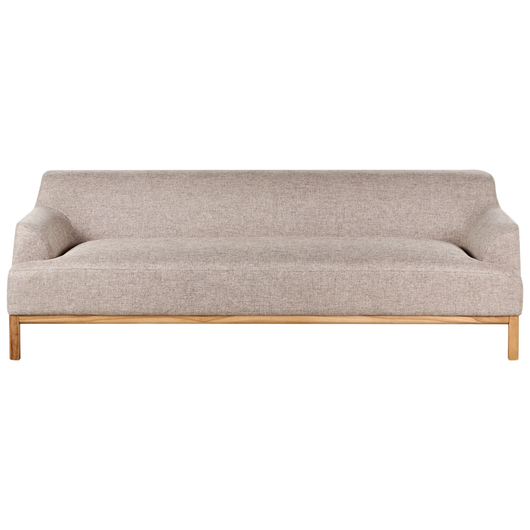 Divano a 3 posti in tessuto poliestere marrone chiaro Gambe in legno Soggiorno elegante