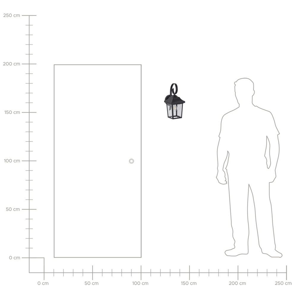 Lampada da parete per esterni Lampada da parete nera Sconce in metallo ferro vetro opaco Design moderno Giardino del patio