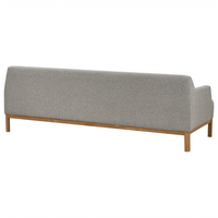 Divano a 3 posti in tessuto grigio con gambe in legno stile elegante soggiorno