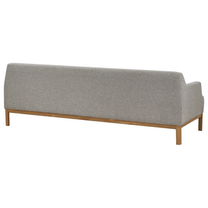 Divano a 3 posti in tessuto grigio con gambe in legno stile elegante soggiorno