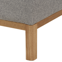 Divano a 3 posti in tessuto grigio con gambe in legno stile elegante soggiorno