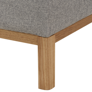 Divano a 3 posti in tessuto grigio con gambe in legno stile elegante soggiorno