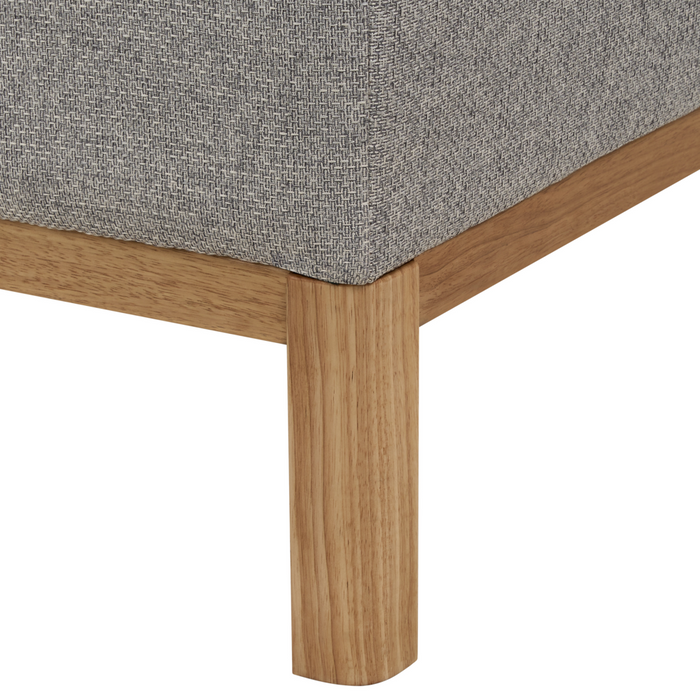 Divano a 3 posti in tessuto grigio con gambe in legno stile elegante soggiorno