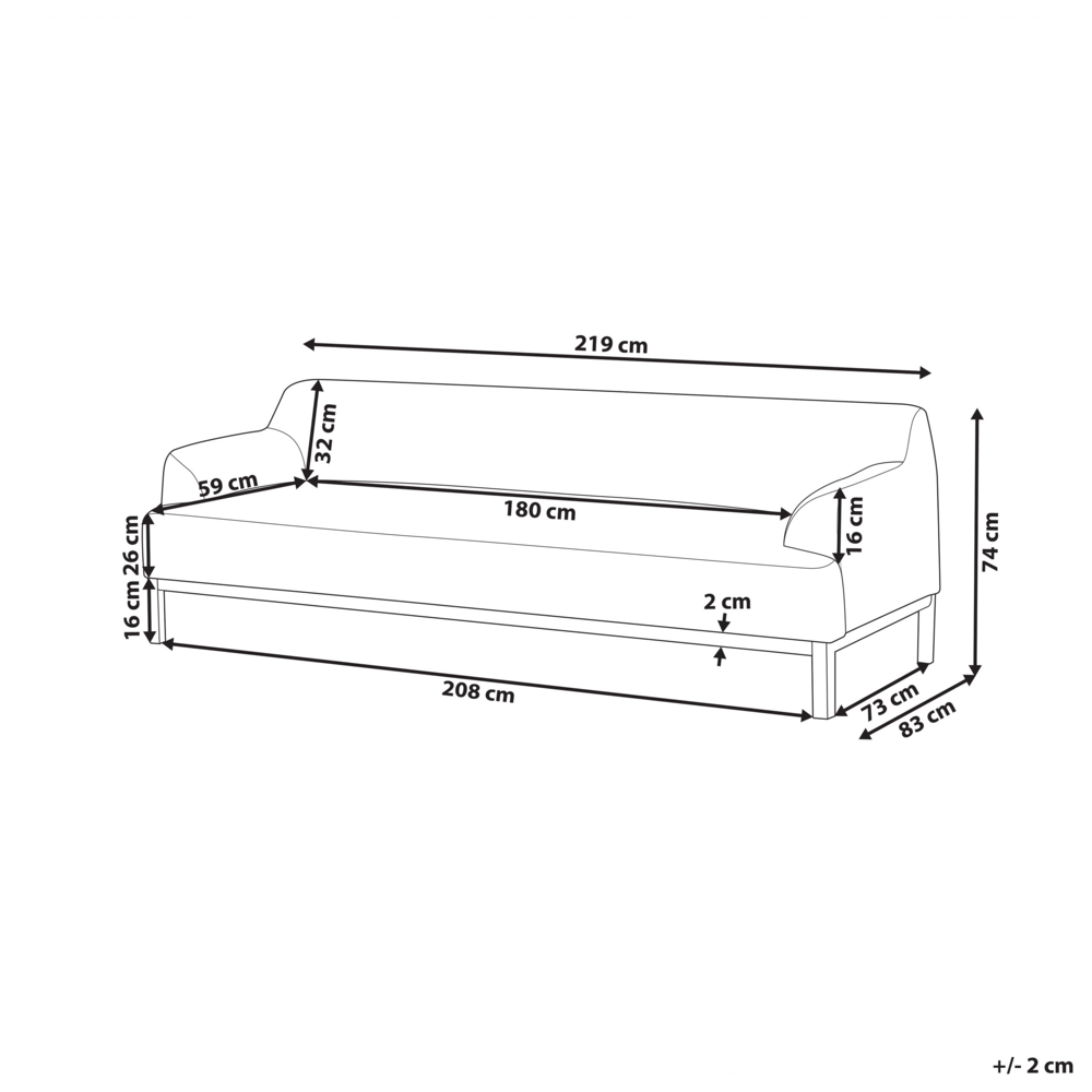 Divano a 3 posti in tessuto tortora chiaro con gambe in legno stile elegante soggiorno