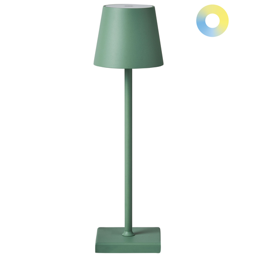 Lampada da tavolo in alluminio verde per interni e per esterni moderna con interruttore a sfioramento Cavo USB di ricarica senza fili