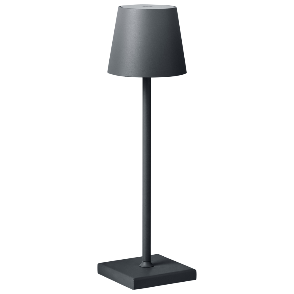 Lampada da tavolo in alluminio grigio scuro per interni e per esterni moderna con interruttore a sfioramento Cavo USB di ricarica senza fili