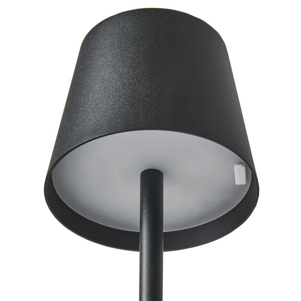 Lampada da tavolo in alluminio nero per interni e per esterni moderna con interruttore a sfioramento Cavo USB di ricarica senza fili