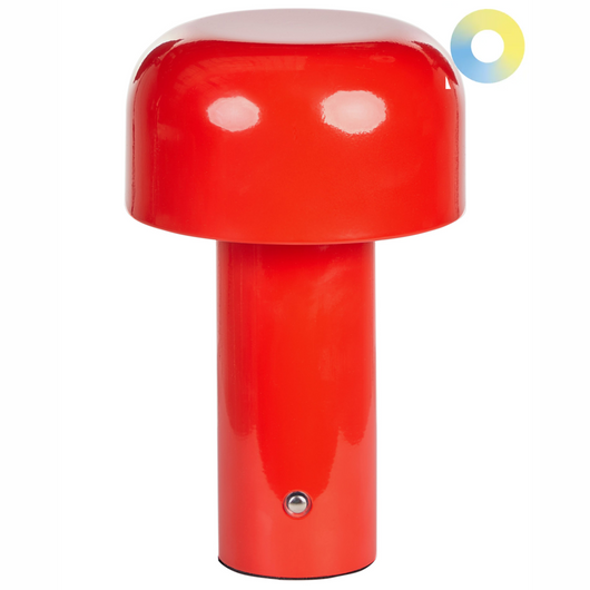 Lampada da tavolo senza fili in ferro rosso per interni e per esterni