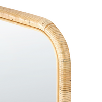 Elegante specchio da terra in rattan naturale 150x50 cm stile boho camera da letto