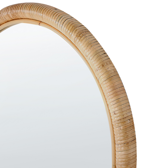 Elegante specchio da terra in rattan naturale stile boho 150x50 cm camera da letto soggiorno