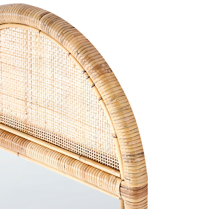 Specchio da terra in rattan naturale 150x50 cm stile boho salotto camera da letto